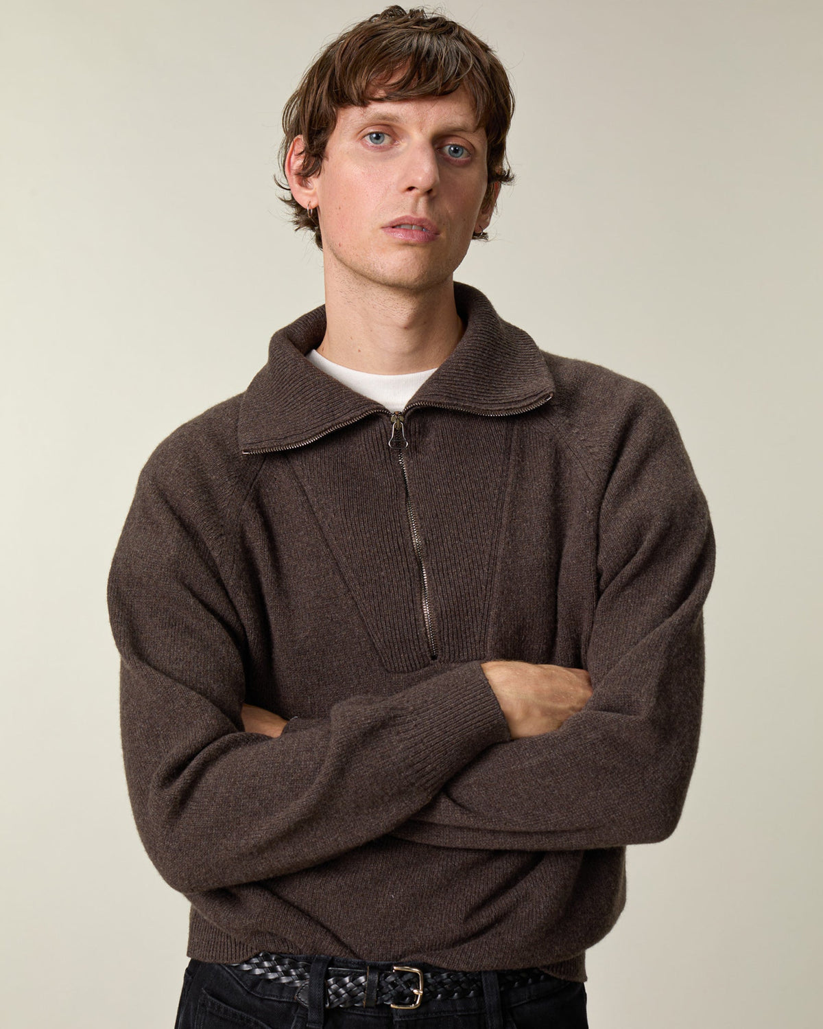 Pull col zippé en cachemire Homme - 4