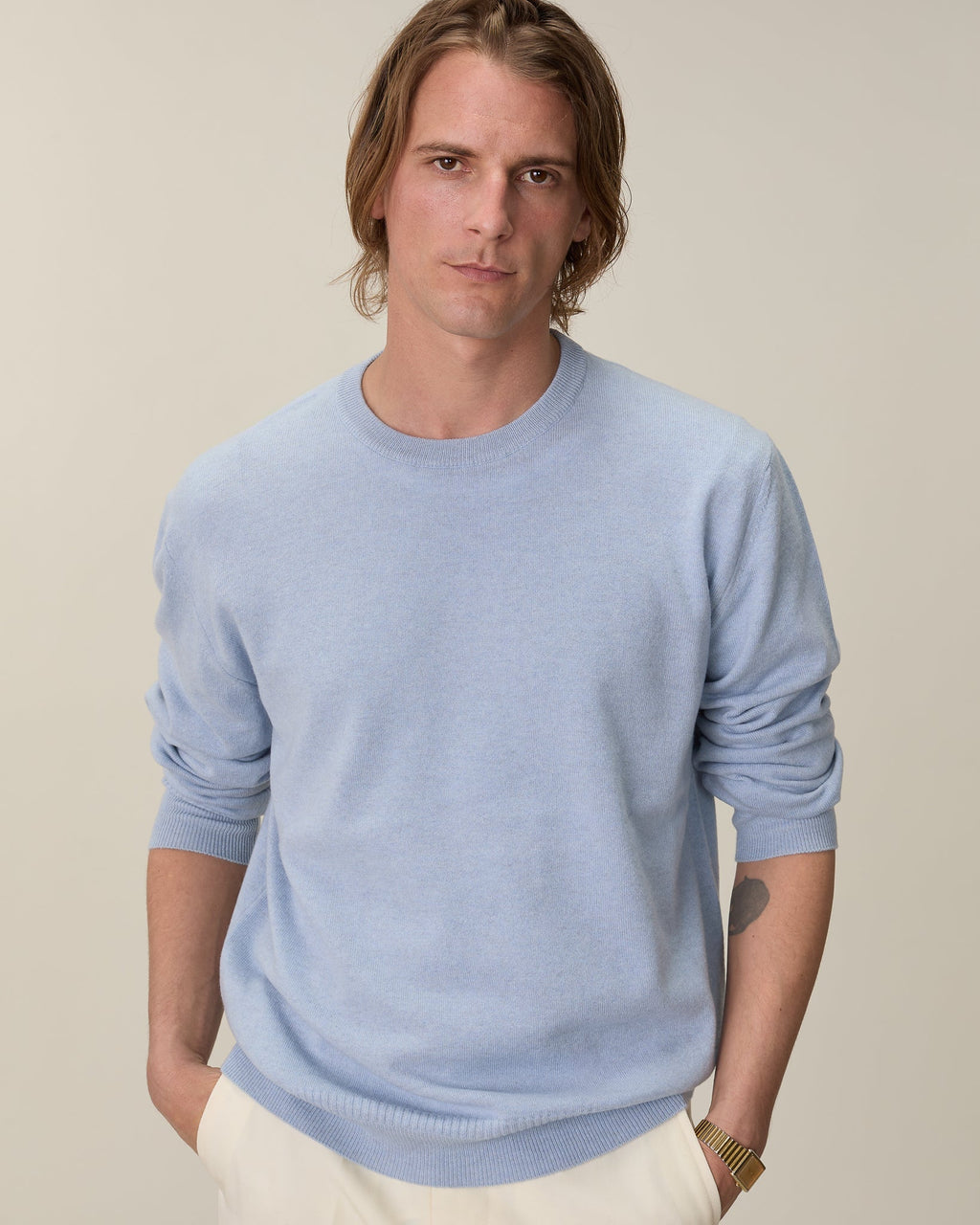 Col rond en cachemire léger Homme - 8