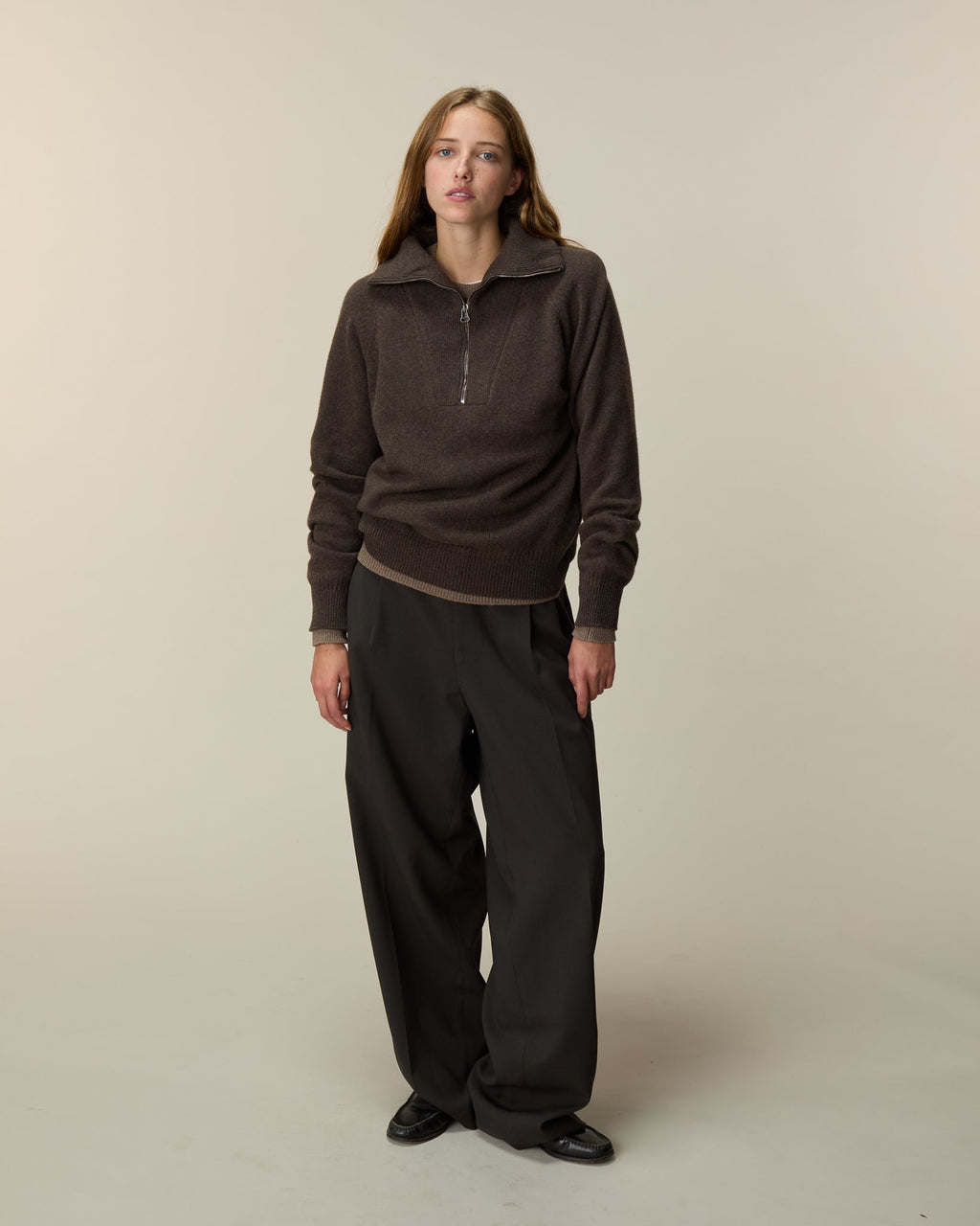 Pull col zippé en cachemire Femme - 4
