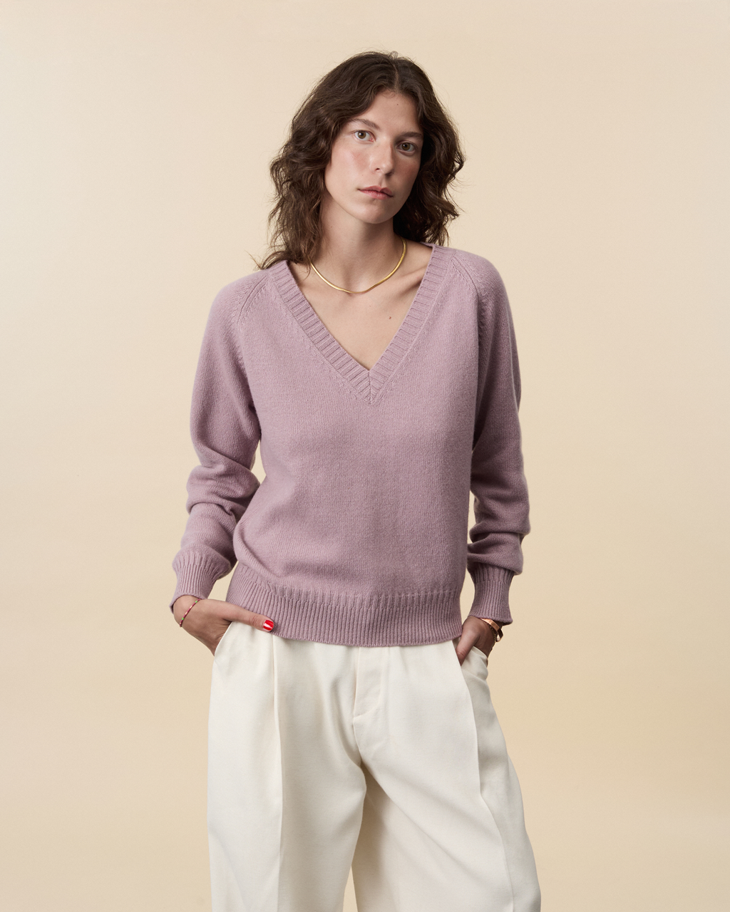Col V en cachemire Femme - 2
