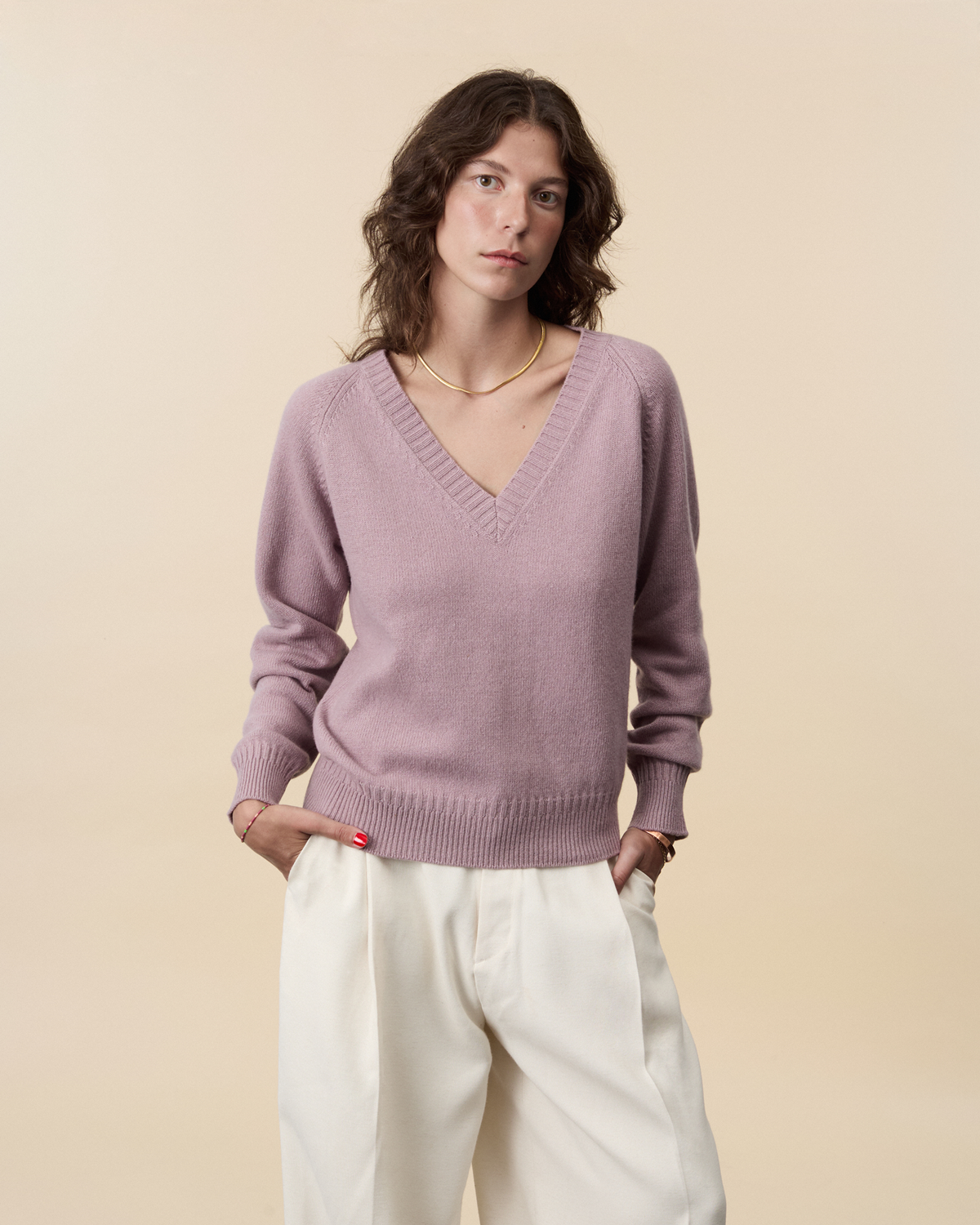 Col V en cachemire Femme - 2