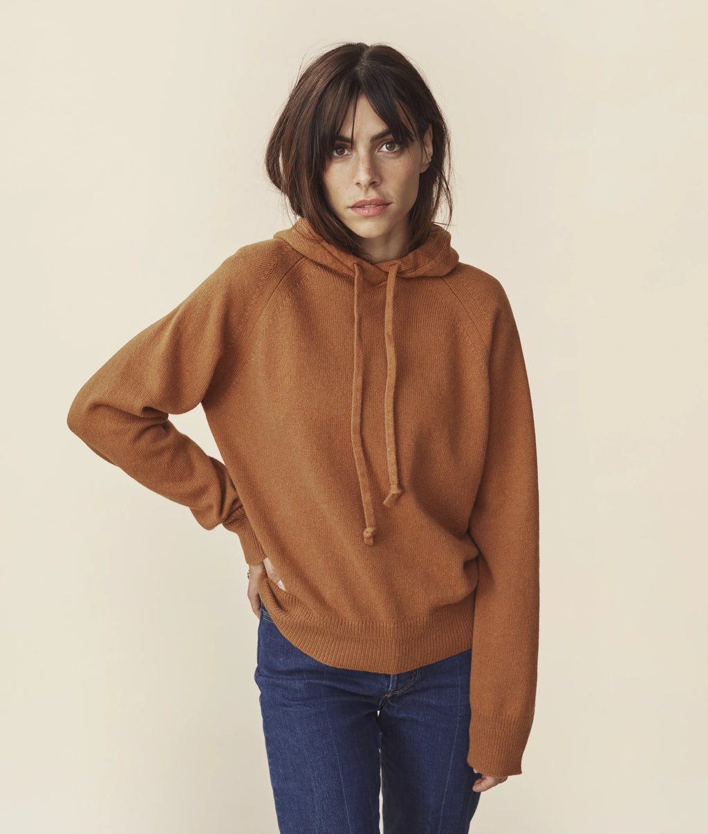 Pull à capuche en laine et cachemire Femme - 4
